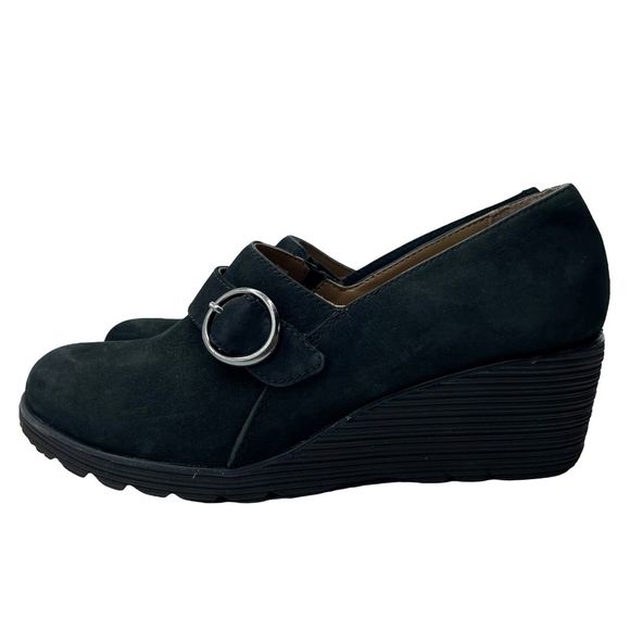 Dansko Clio Wedge Nubuck Leather Buckle Loafers - Picture 5 of 10